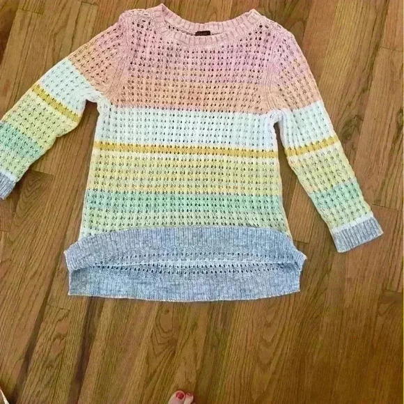 Talbots OPEN STITCH COTTON SWEATER Size M Multi Pastel Lighweight Cotton Casual - Picture 9 of 12